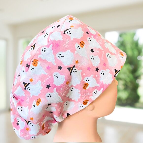PREMIUM Ghosts and Stars ~Euro Scrub Cap~ Unisex OR, CNA, RN, NP, MD, Vet, Tech - Picture 4 of 5